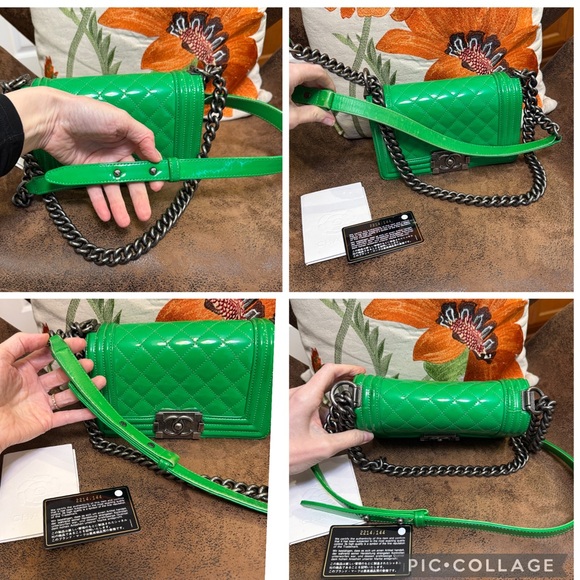 CHANEL BOY BAG QUILTED LEATHER FRONT FLAP C LOGO GUNMETAL CHAIN CROSSBODY - Picture 17 of 17